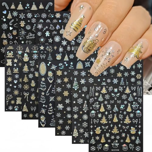 12 Sheets Christmas Nail Art Stickers - Xmas Nail Stickers... - Beauté & Parfums Amazon Royaume-Uni à 1.99€
