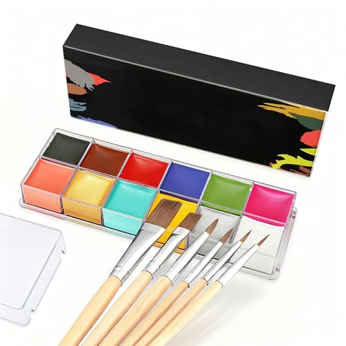 Faletony Bodypainting 12 Farben Face Paint mit 10 Pinseln... - Jouets & Jeux en promo à 6.99€