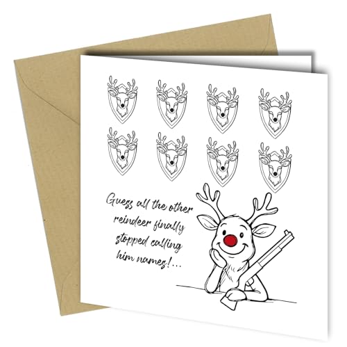 Funny Christmas Reindeer Card, Humorous Adult Holiday... - Auto & Moto Amazon Royaume-Uni à 1.67€