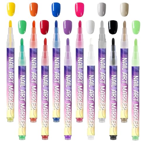 Penna Per Smalto Per Unghie,12 Colori Penna Per Smalto 3D |... - Beauté & Parfums Amazon Italie à 8.59€