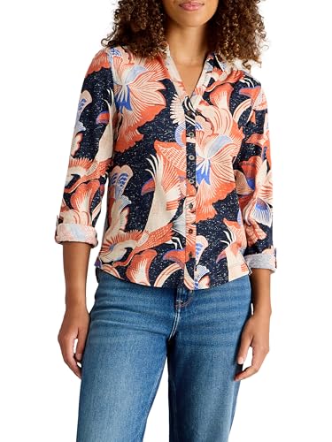 White Stuff Annie Printed Glitter Shirt - 3/4 Sleeve... - Animalerie Amazon Royaume-Uni à 22.00€