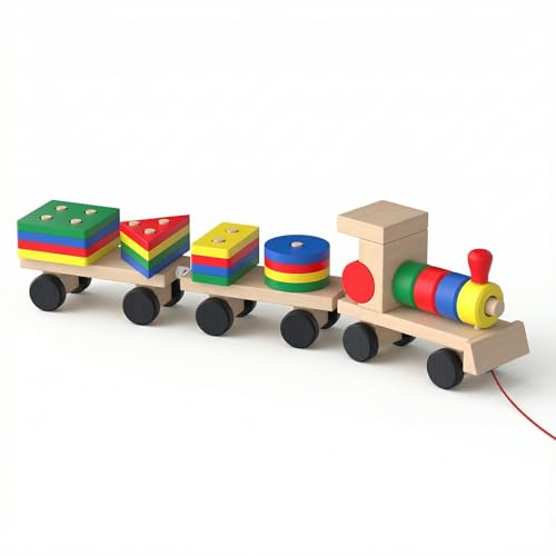 COSYLAND Jouet Montessori à partir de 1 an – Train en Bois... - Jouets & Jeux Amazon France à 5.29€