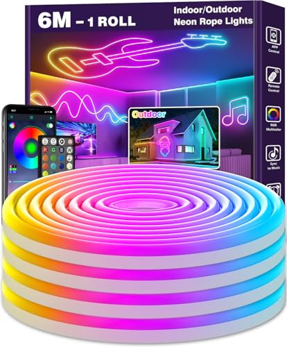 LETIANPAI Striscia di luci LED al neon da 6 m, controllo... - Maison & Cuisine Amazon Italie à 15.73€