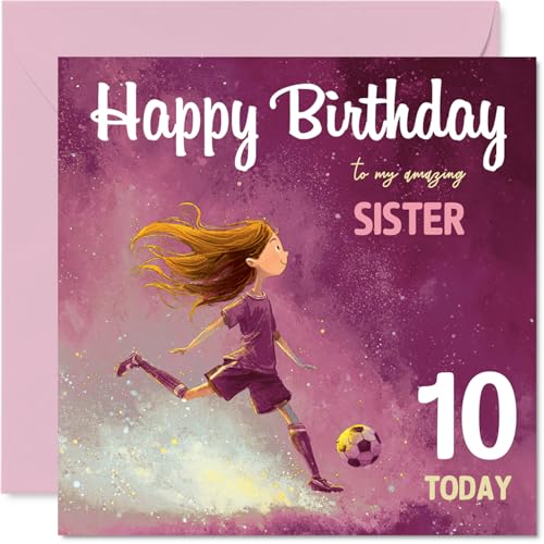 10th Birthday Cards for Sister - Football Girl - Happy... - Sports & Fitness en promo à 2.47€