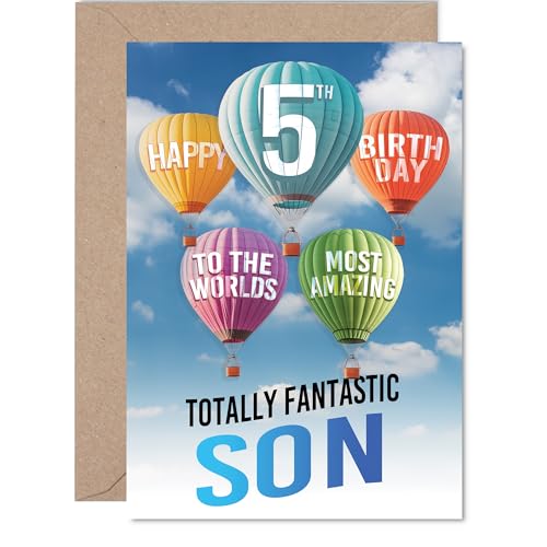 Son 5th Birthday Card - Most Amazing Hot Air Balloon... - Sports & Fitness Amazon UK à 1.75€