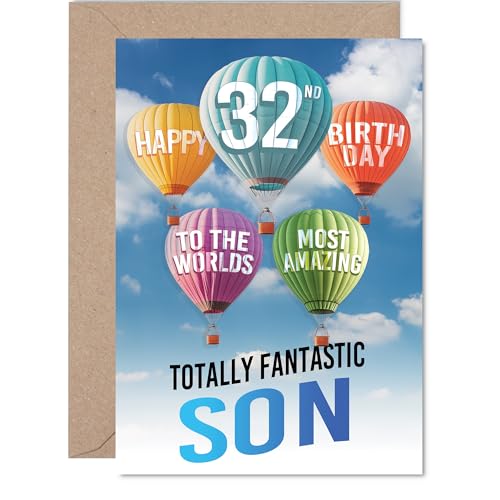 Son 32nd Birthday Card - Most Amazing Hot Air Balloon... - Sports & Fitness en promo à 2.42€