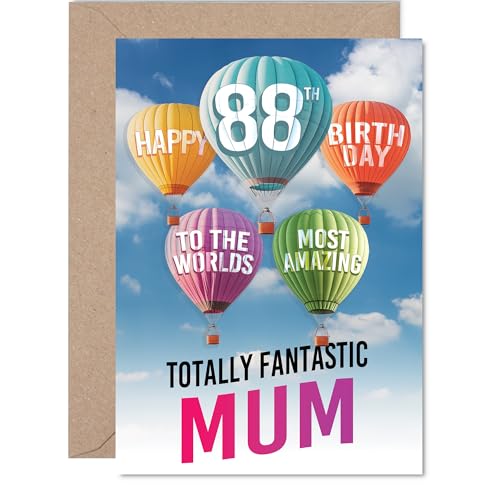 Mum 88th Birthday Card - Most Amazing Hot Air Balloon... - Sports & Fitness en promo à 2.05€