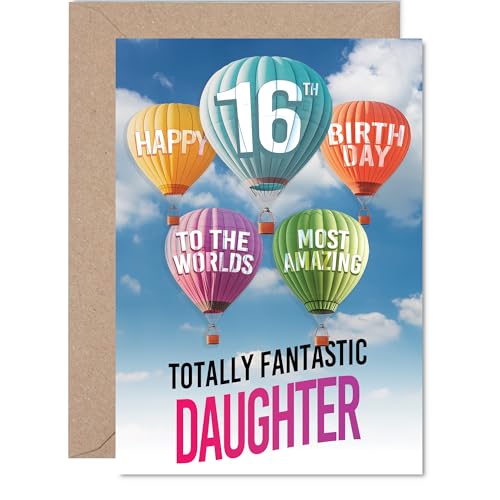 Daughter 16th Birthday Card - Most Amazing Hot Air Balloon... - Sports & Fitness Amazon UK à 2.90€