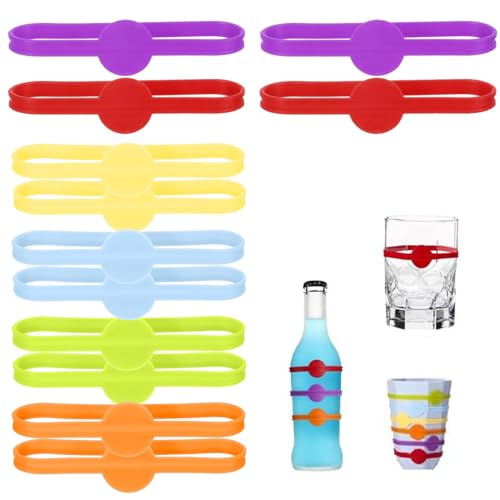 hankousi 12Pcs Silicone Glass Markers,Reusable Wine Long... - High-Tech & Électronique Amazon Royaume-Uni à 1.99€