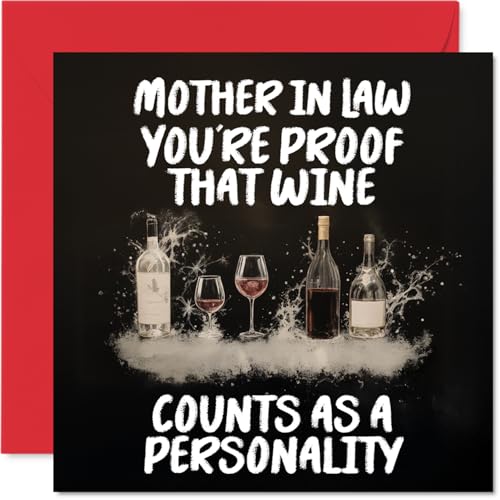 Mother in Law Birthday Card - Personality of Wine - Happy... - Maison & Cuisine Amazon Royaume-Uni à 1.97€