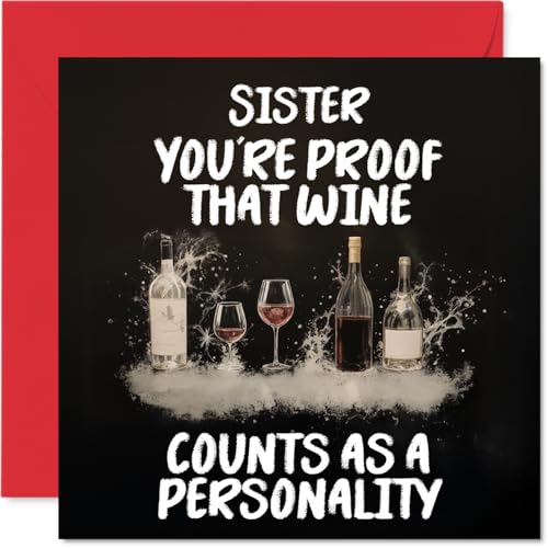 Sister Birthday Card - Personality of Wine - Happy Birthday... - Maison & Cuisine Amazon Royaume-Uni à 2.35€