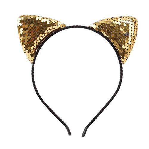 Tiara com Brilho e Orelhas de Gato - Cor...