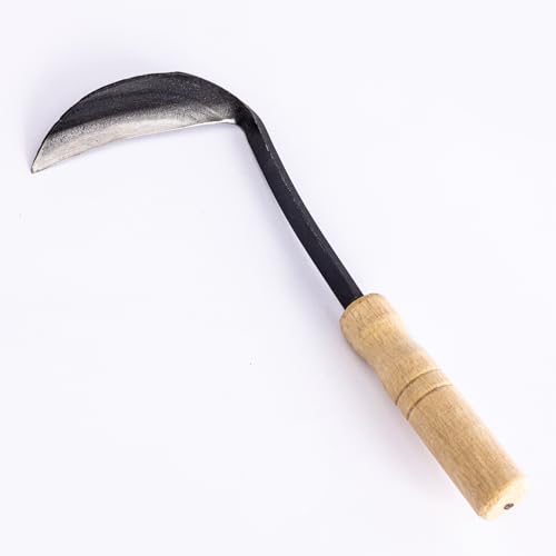 Ljxquisite Rundsichel mit Holzgriff,Gartenarbeit japanische... - Jardin & Extérieur en promo à 12.90€