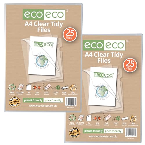 eco-eco Bolsa A4 50% reciclada, 50 archivadores ordenados... - Amazon Espagne à 11.15€