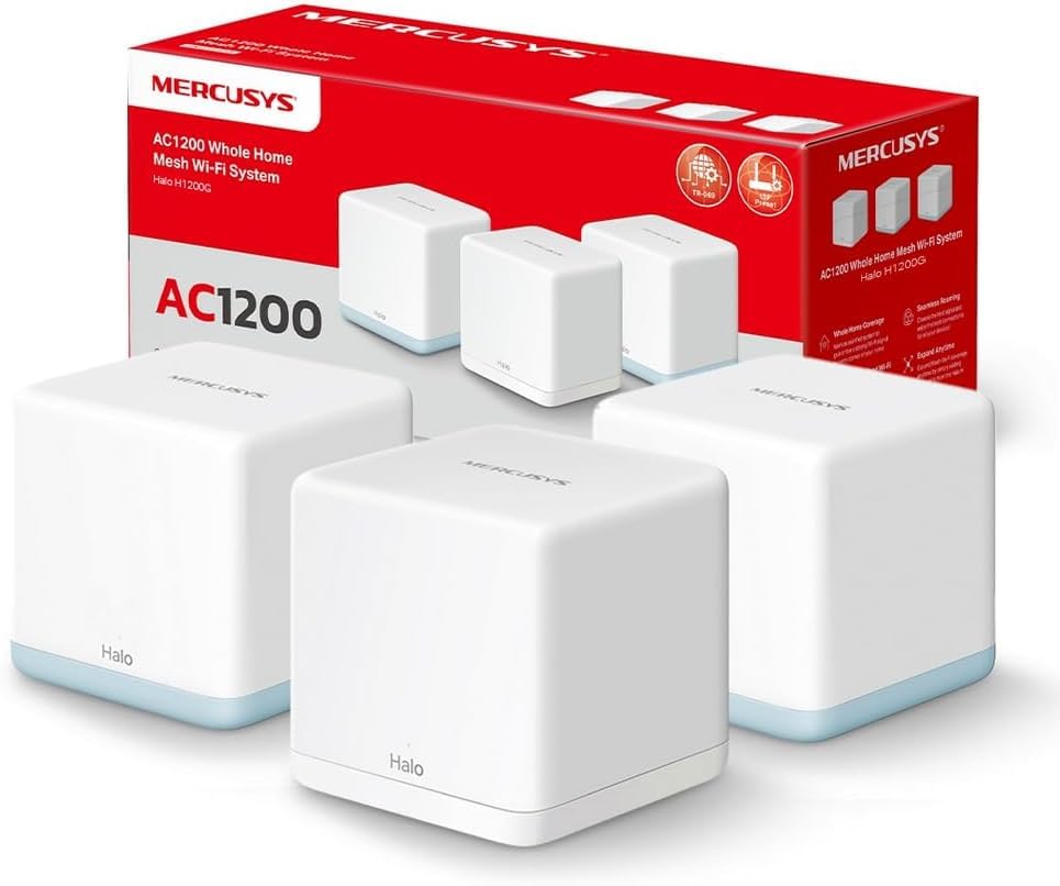 MERCUSYS Halo H1200G (3‑Pack) - WiFi Mesh AC1200 Gigabit... - High-Tech & Électronique en promo à 69.99€
