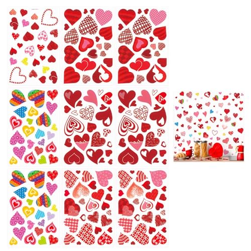 67 Pcs Valentine's Day Window Stickers, Hearts Window... - High-Tech & Électronique en promo à 1.99€