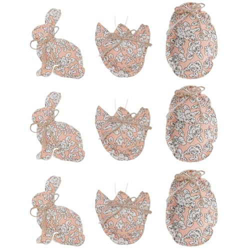 DN DECONATION Lot de 9 décorations de Pâques en tissu à... - Amazon France à 18.74€