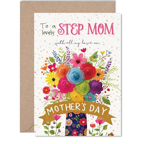 Step Mom Mothers Day Card - With Love - Happy Mothers Day... - Auto & Moto Amazon Royaume-Uni à 2.07€