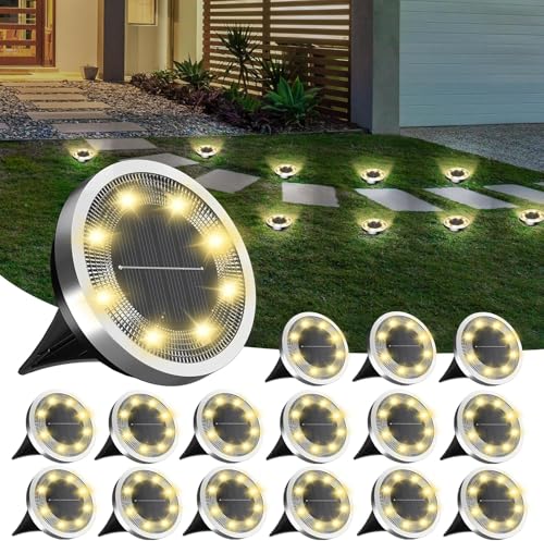 FLOWood 16 Stück Solar Bodenleuchten Aussen, 3000K Warmweiß... - Jardin & Extérieur Amazon Allemagne à 30.59€