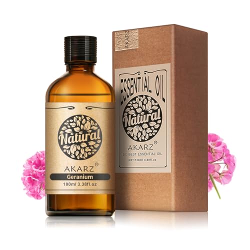 AKARZ 100ml Geranium Essential Oil - Pure & Natural Aroma... - Beauté & Parfums Amazon Royaume-Uni à 9.97€