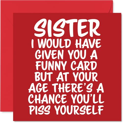 Rude Sister Birthday Card - P*ss Yourself - Funny Happy... - Auto & Moto Amazon Royaume-Uni à 2.35€