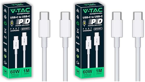 V-TAC Câble USB-C vers USB-C de 1 Mètre pour Smartphones... en promo à 7,98€ (-43%) sur Amazon FR