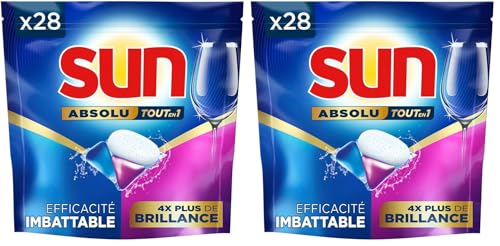 Sun Pastilles Lave-Vaisselle Absolu Tout-en-1 Brillance... en promo à 9,46€ (-40%) sur Amazon FR