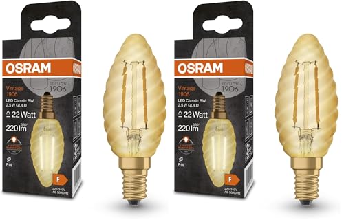 OSRAM LED-Lampen, Vintage-Edition, 22 Watts Ersatz, E14... - Home & Kitchen Amazon Spain à 5.98€