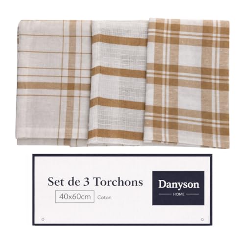 DANYSON Lot de 3 Torchons de Cuisine 100% Coton 40 x 60 cm... - Sports & Fitness Amazon France à 7.90€