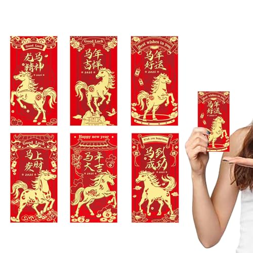 6 sobres rojos de caballo dorado, 2026 con patrón de... - Sports & Fitness en promo à 1.89€
