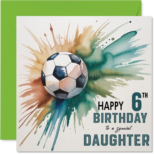 6th Birthday Cards for Daughter - Watercolour Football... - Sports & Fitness Amazon Royaume-Uni à 1.80€