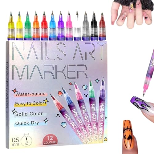 12-farbiges 3D-Nagelkunststift-Set, DIY-Linienkunst-Nagelgra... - Bricolage & Outils Amazon Allemagne à 6.99€