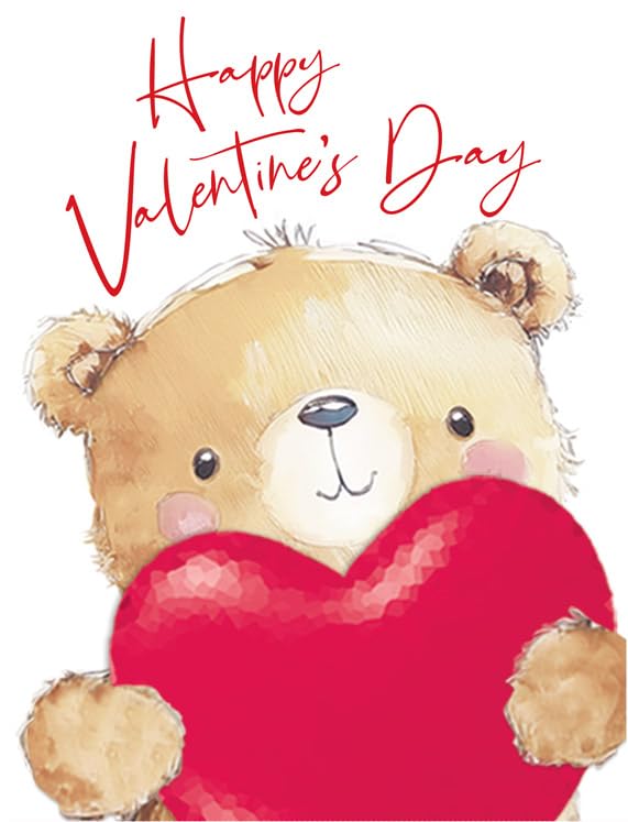 Valentines Day Card, Happy Valentines Day Juvenile Teddy... - Auto & Motorcycle Amazon UK à 1.94€