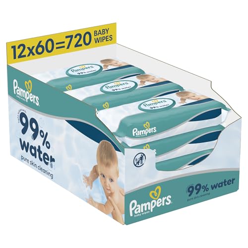 Pampers 99% Water Baby Wipes Plastic Free, 12 Packs of 60... - Bébé & Puériculture Amazon Royaume-Uni à 12.00€
