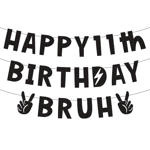 Happy 11th Birthday Bruh Banner, Pre-Strung Cool Bruh... - Maison & Cuisine Amazon Royaume-Uni à 5.99€