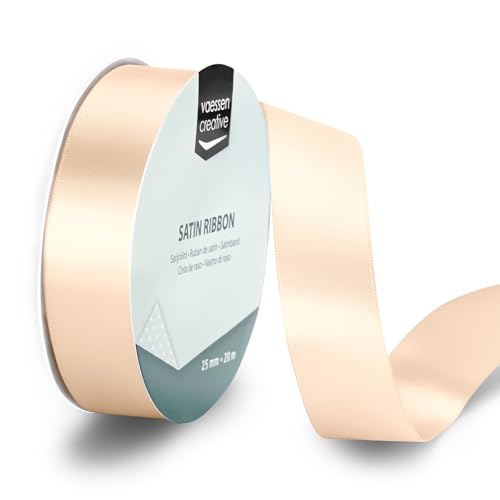 Vaessen Creative Satin Ribbon Ivory - 65.6 ft x 1" - Thin... - Bon plan à 4.03€