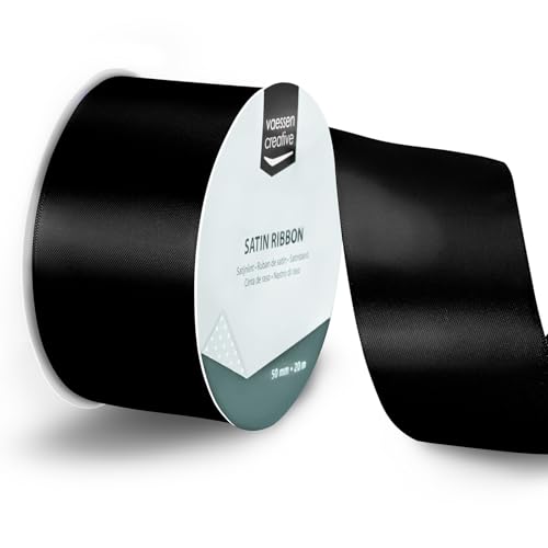 Vaessen Creative Satin Ribbon Black - 65.6 ft x 2" - Thin... - Amazon Royaume-Uni à 6.83€