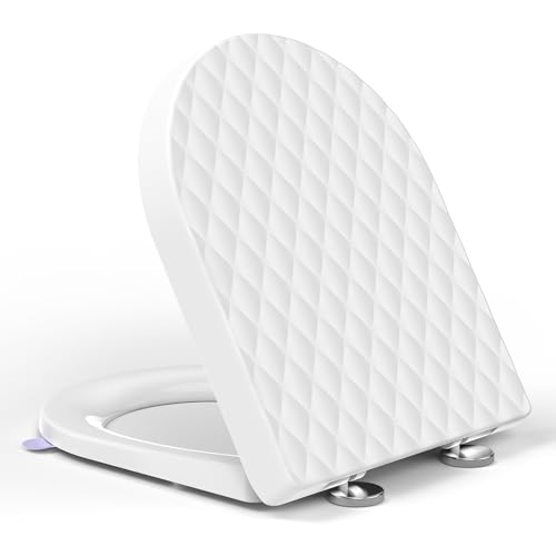 YEAUPE PRO D Shaped Soft Close Toilet Seat,White PP Diamond... - Maison & Cuisine en promo à 29.99€