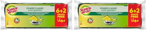 Scotch Brite Classic Éponge Vaisselle Grattante, 6 + 2... - Sports & Fitness en promo à 6.60€