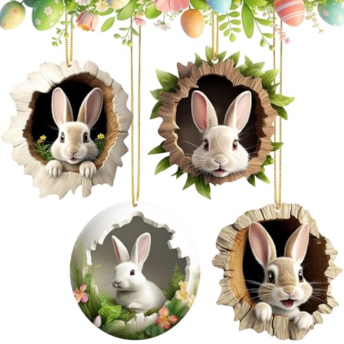4 Stück Acryl Anhänger Osterhase Ornamente Osterdeko,Osteran... - Loisirs Créatifs Amazon Allemagne à 5.99€