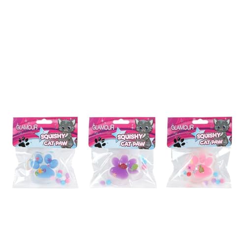Squishy cat paw glitter toy multicolor mochi squishy - Animalerie Amazon Royaume-Uni à 2.21€