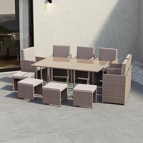 Garden Vida Cuba Rattan Furniture Set Outdoor Garden Patio... - Jardin & Extérieur en promo à 322.99€