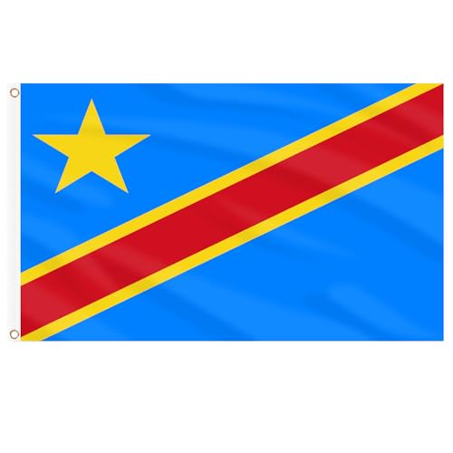 AhfuLife Drapeau du Congo DR 90 x 150 cm 1 Pièce Drapeau... - Auto & Moto Amazon France à 7.99€