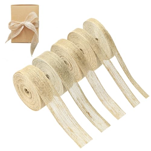 UR URLIFEHALL 5 Rolls Hessian Jute Ribbon Natural Burlap... - Loisirs Créatifs Amazon Royaume-Uni à 10.99€