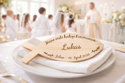 Personalisierte Holz Platzkarte Fisch – Kommunion... - Loisirs Créatifs Amazon Allemagne à 1.50€