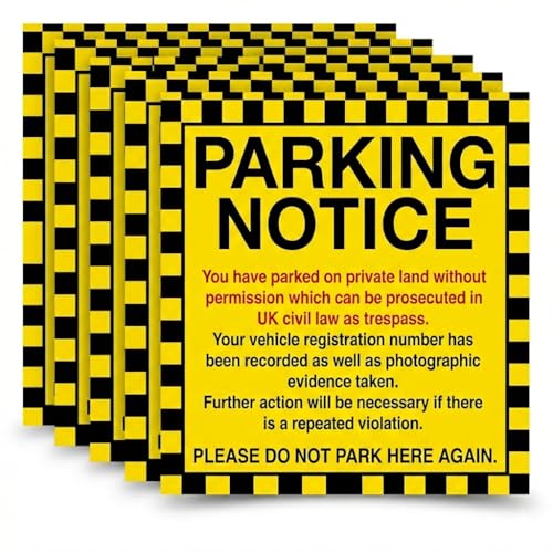 Parking Notice Stickers, 10x10cm for UK Private Land, High... - Maison & Cuisine Amazon Royaume-Uni à 3.75€