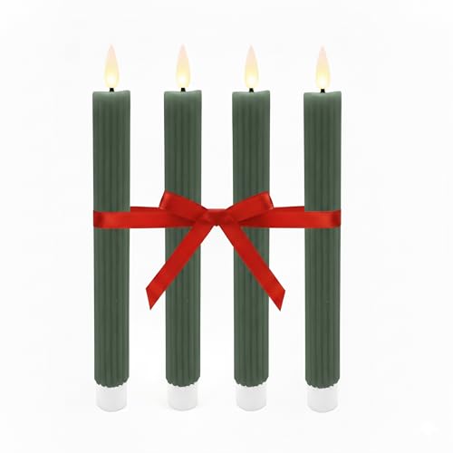 Relaxdays Set di 4 Candele LED a Stecca, Fiamma Tremolante... - Bon plan à 17.51€