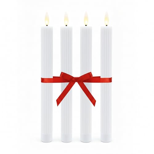 Relaxdays Set di 4 Candele LED a Stecca, Fiamma Tremolante... - Amazon Italy à 15.86€