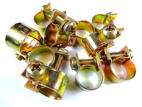 Schlauchschellen rundziehend, 8-27mm, gelb verzinkt, für... - Jardin & Extérieur Amazon Allemagne à 1.85€