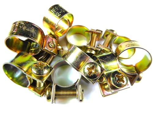 Schlauchschellen rundziehend, 8-27mm, gelb verzinkt, für... - Jardin & Extérieur Amazon Allemagne à 1.95€